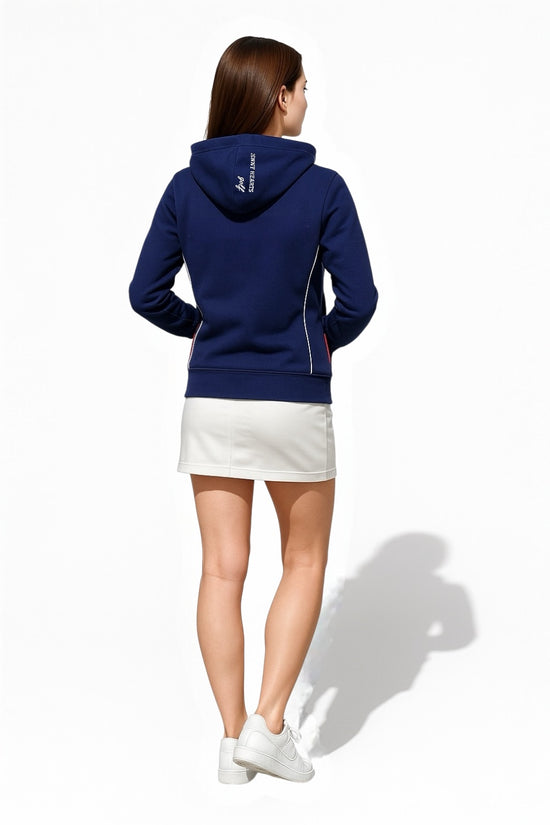 Ladies Light Weight Knit Hoodie レディース ゴルフブルゾン パーカー ダブルジップ 軽量 伸縮性 速乾性 フード 丸洗い イージーケア ポリエステル ニット