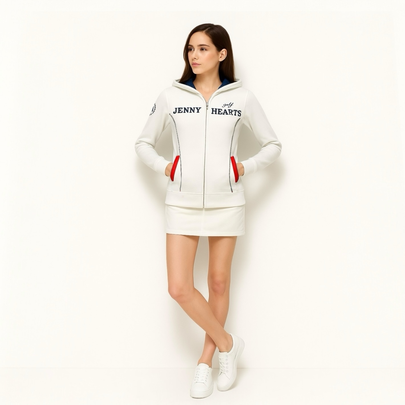 Ladies Light Weight Knit Hoodie レディース ゴルフブルゾン パーカー ダブルジップ 軽量 伸縮性 速乾性 フード 丸洗い イージーケア ポリエステル ニット