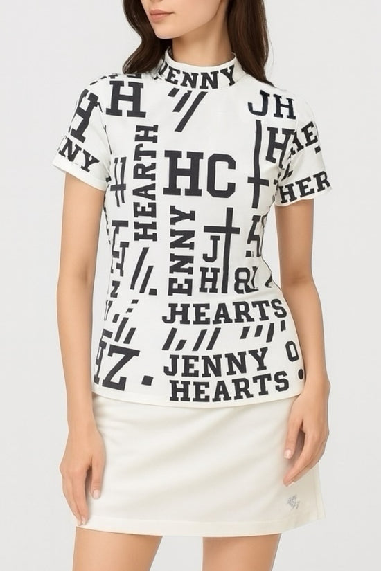 Ladies Mock Neck Logotipo レディースゴルフウェア 夏 モックネック 半袖 ストレッチ 速乾 肌触りなめらか UVカット おしゃれ 可愛い