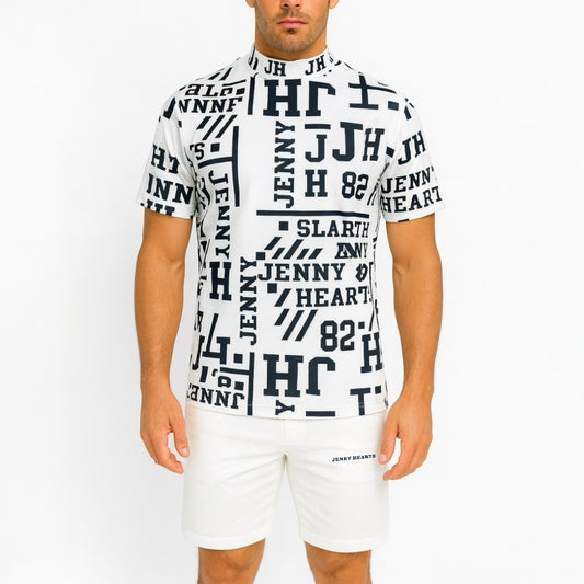 Men's Mock Neck Logotipo Golf Apparel for Summer, Mock Neck, Short Sleeves, Stretch, Quick-Drying, Smooth to the Touch, UV Protection, Stylish and Cute