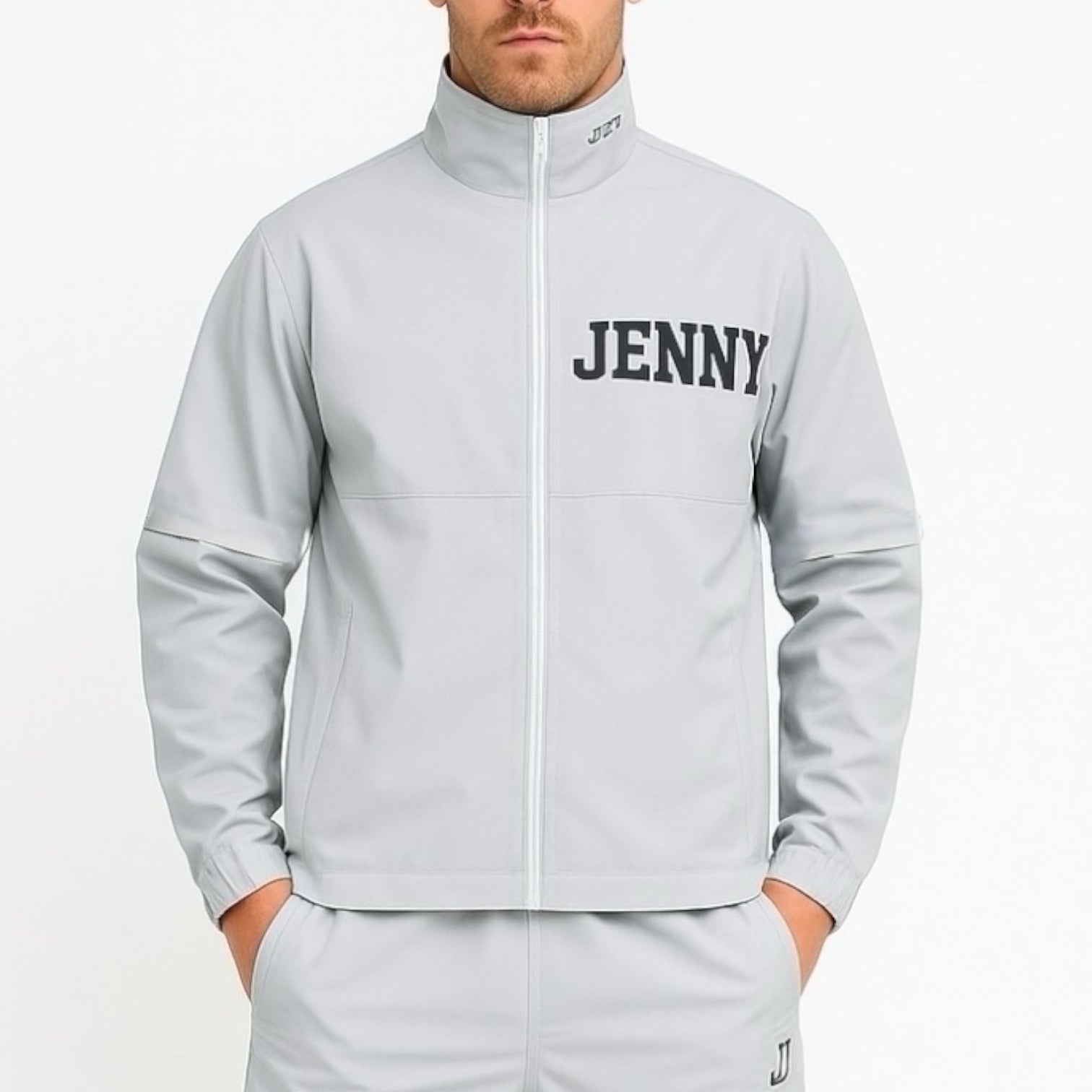 Unisex Rain Suit Light Grey JH-24R1001 ゴルフレインスーツ ユニセックス 上下セット オールシーズン 撥水 防水 カッパ