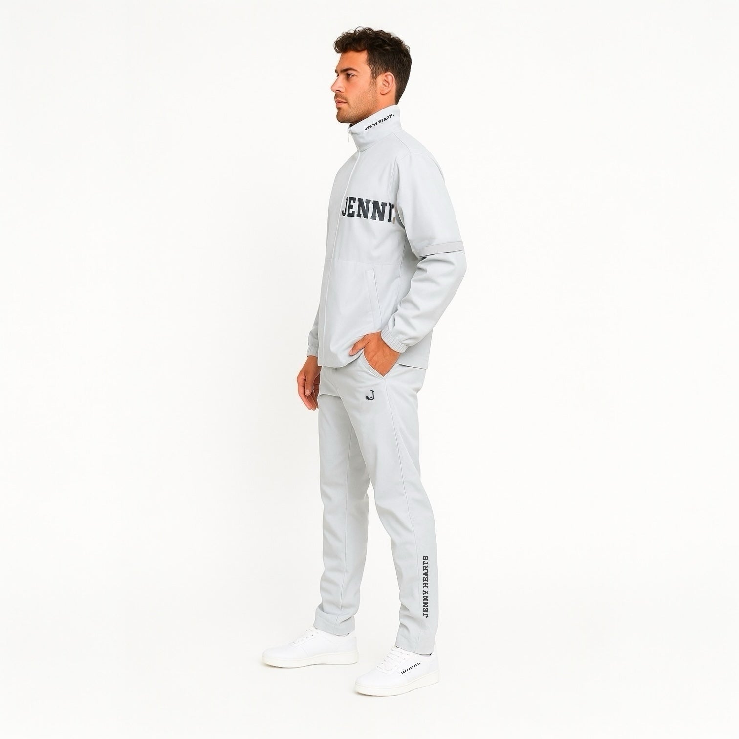Unisex Rain Suit Light Grey JH-24R1001 ゴルフレインスーツ ユニセックス 上下セット オールシーズン 撥水 防水 カッパ