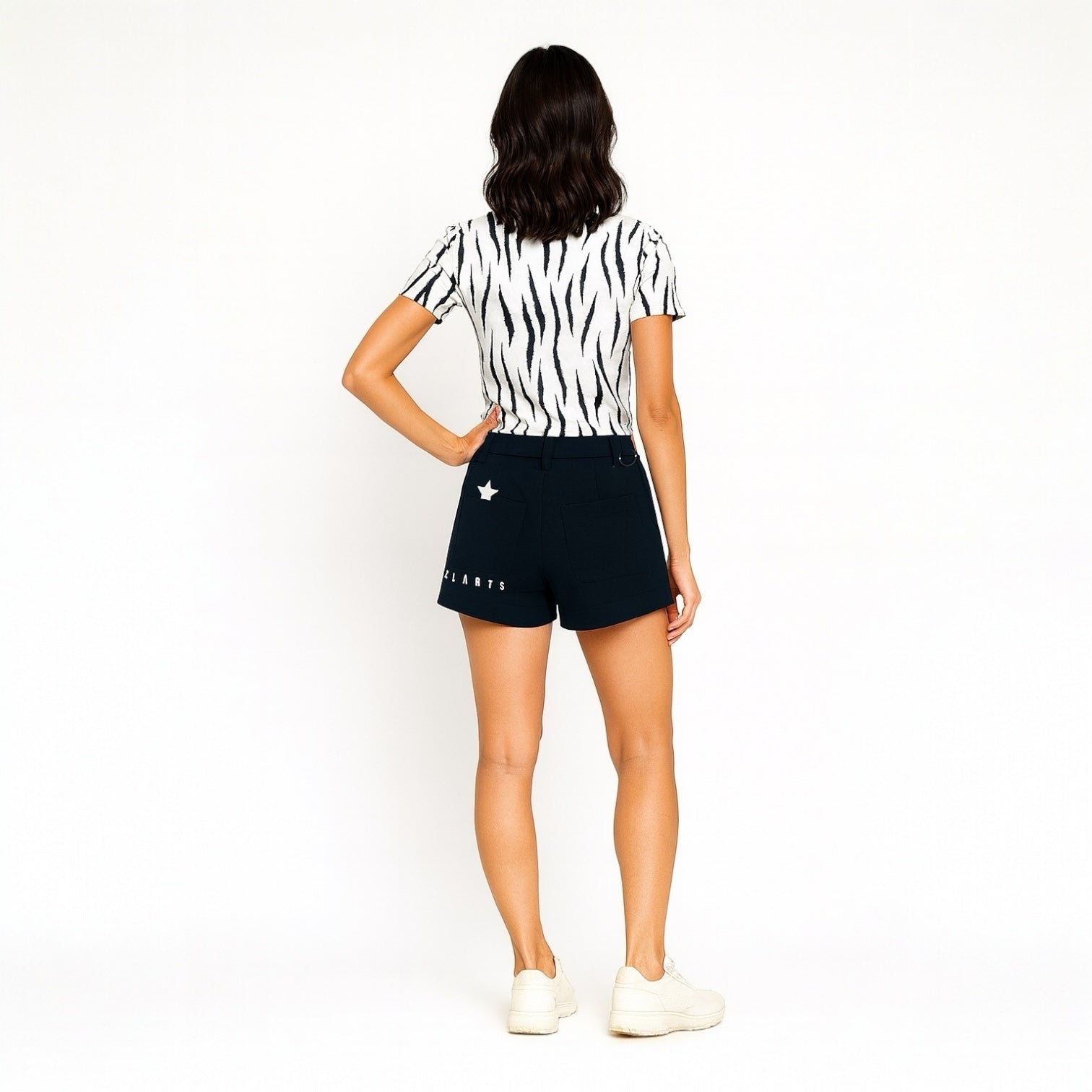Ladies Animal Mock Neck Zebra レディースゴルフウェア アニマル モックネック ゼブラ 半袖 春夏 高ストレッチ 肌触り柔らか 速乾 UVカット レディース ホワイト アニマル柄 オシャレ 可愛い ゴルフ女子 おすすめ プレゼント