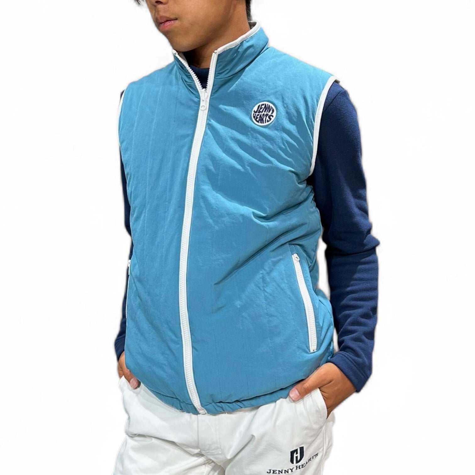 リバーシブル ゴルフ ブルゾン 中綿ベスト メンズ 秋冬 防寒