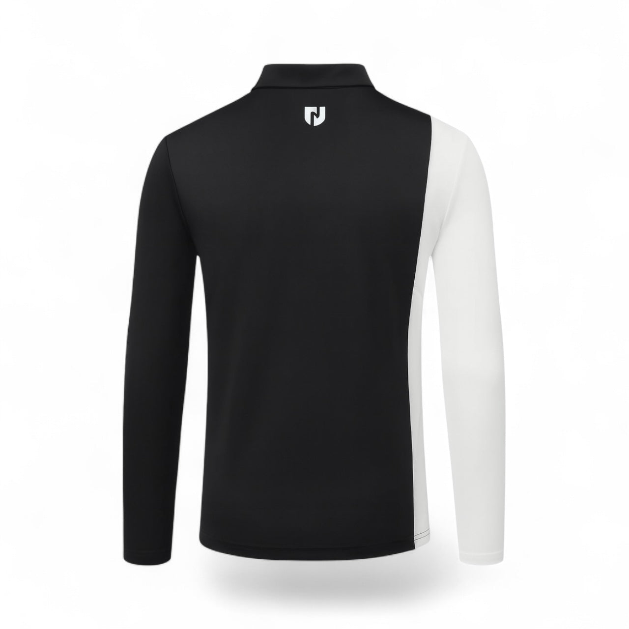 Men's mock neck long sleeve golf wear for spring and autumn. High-performance, luxurious, lightweight, stretchy, and stylish.