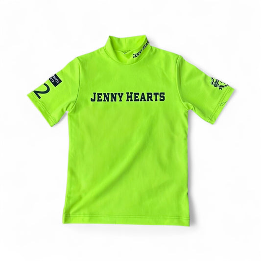 Junior Unisex Mock Neck 接触冷感 蛍光イエロー 半袖 サスティナビリティ SDGs 日本製 ジュニアゴルフウェア ユニセックス 120cm 130cm 140cm 150cm