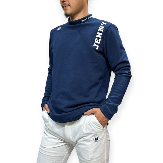Mens Wool Inspired Mock Neck 厚手裏起毛 メンズゴルフウェア モックネック ウール 伸縮性 暖かい ネイビー 黒 XL