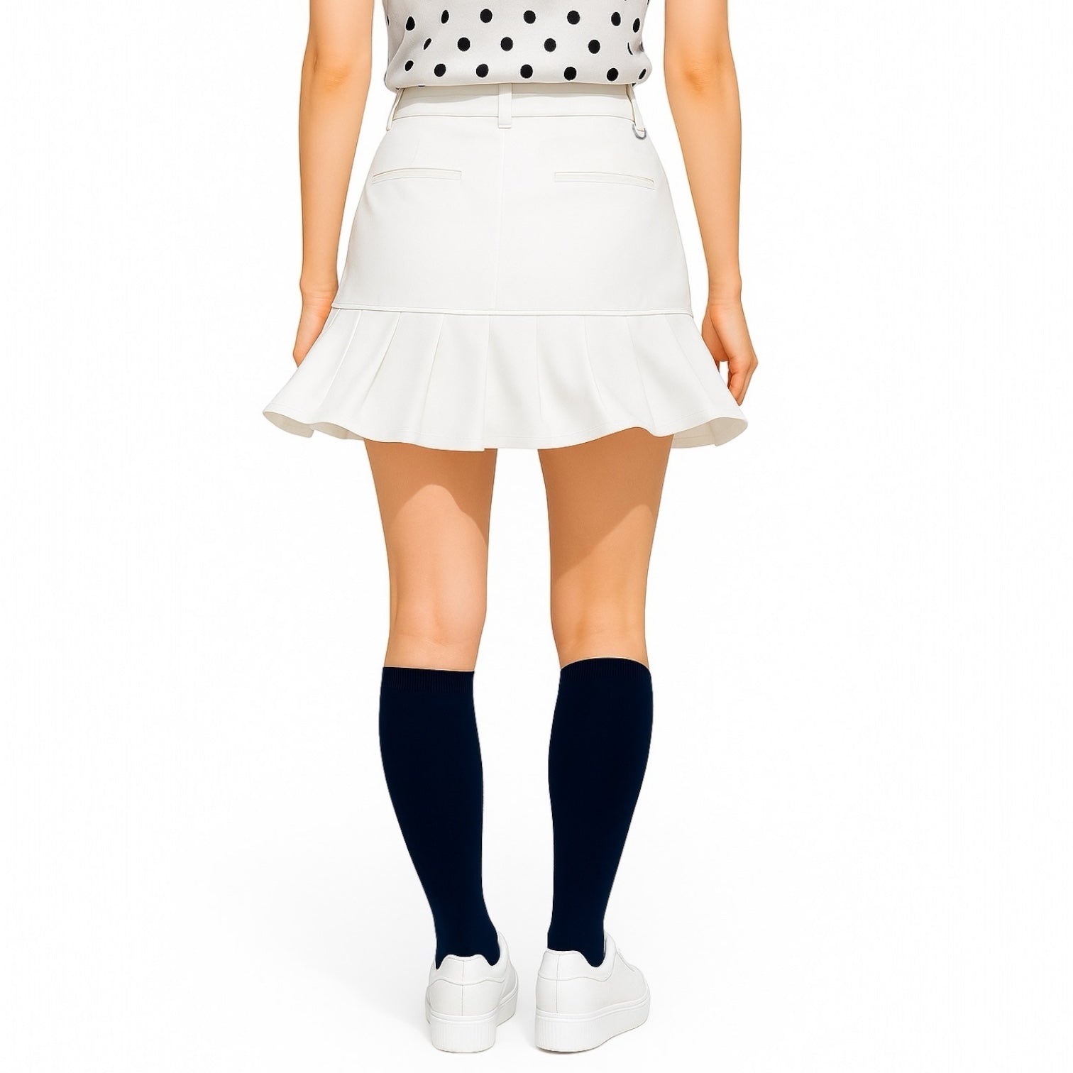 Ladies Elastic Flare Skirt 002 レディース ゴルフスカート 透け防止 伸縮性 フレアスカート レディースゴルフウェア