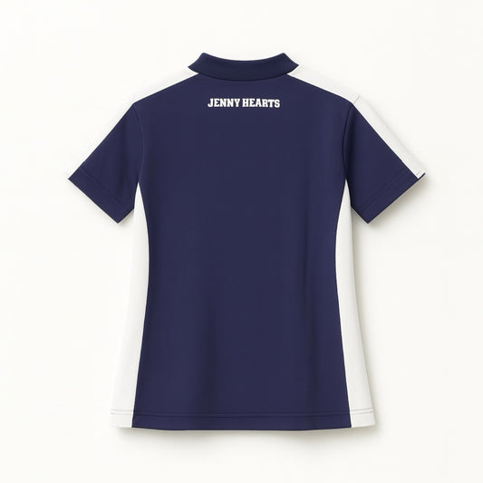 Women's Mock Neck Spandex Golf Wear: Ultimate Smoothness, Lightweight, Navy, Two-Tone, Short Sleeve, UV Protection, Quick Drying, Stretchy, Stylish