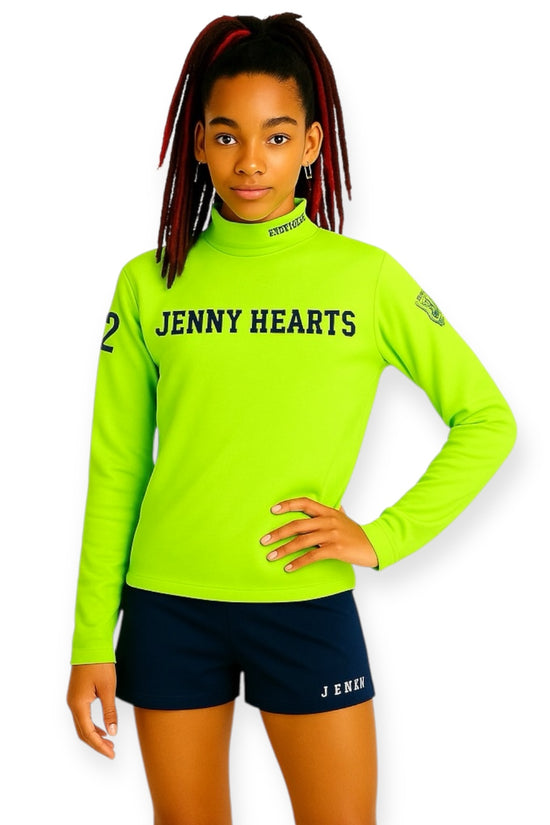 Junior Unisex Mock Neck Long Sleeve Golf Top for Spring/Summer, Cool to the Touch, Quick-Drying, UV Protection, Stretchy, Unisex, Boys and Girls, Sizes 130cm, 140cm, 150cm, Made in Japan