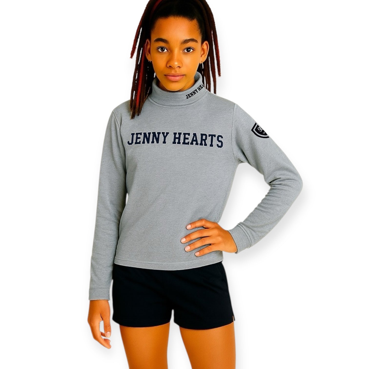 Junior Unisex Mock Neck Long Sleeve Golf Top for Spring/Summer, Cool to the Touch, Quick-Drying, UV Protection, Stretchy, Unisex, Boys and Girls, Sizes 130cm, 140cm, 150cm, Made in Japan