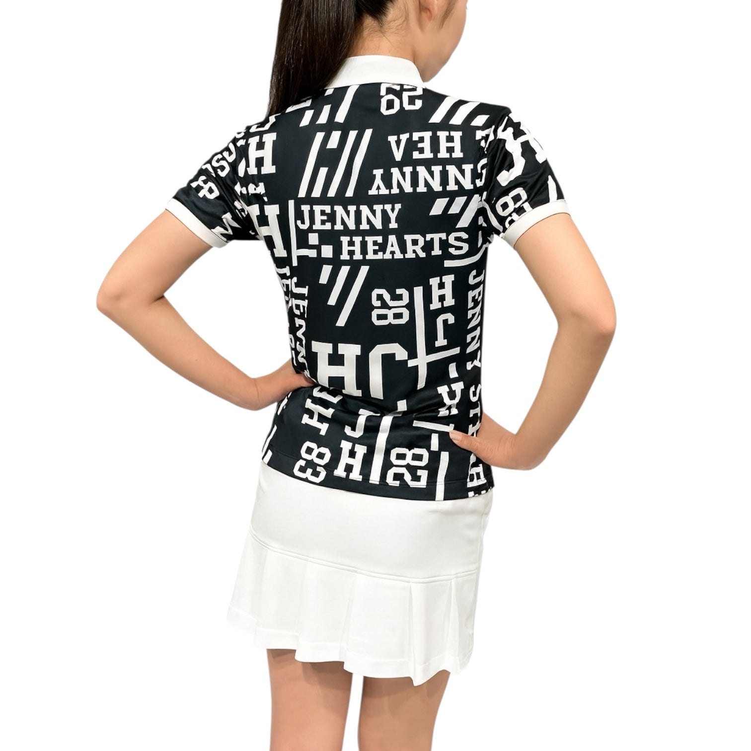 Logotipo Women's Polo Shirt, Summer Golf Wear, Short Sleeve, Stretch, Quick-Drying, Breathable, Smooth to the Touch, UV Protection, Stylish and Cute