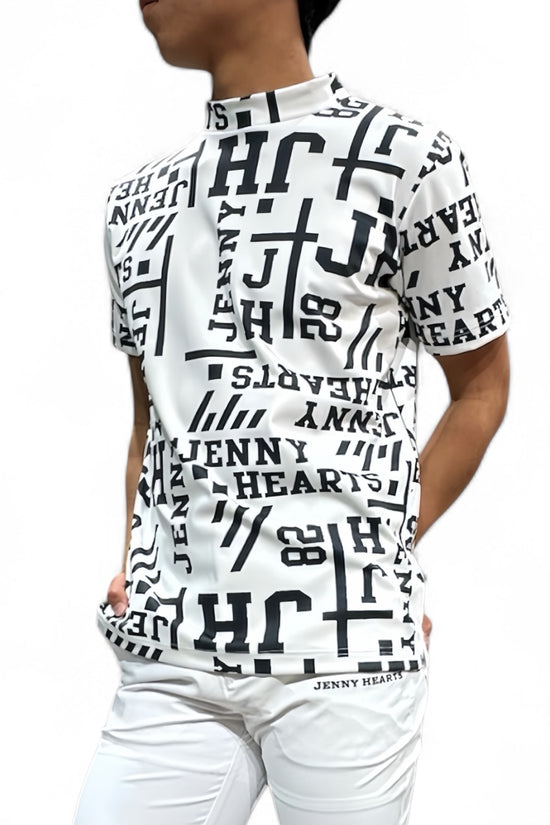 Men's Mock Neck Logotipo Golf Apparel for Summer, Mock Neck, Short Sleeves, Stretch, Quick-Drying, Smooth to the Touch, UV Protection, Stylish and Cute