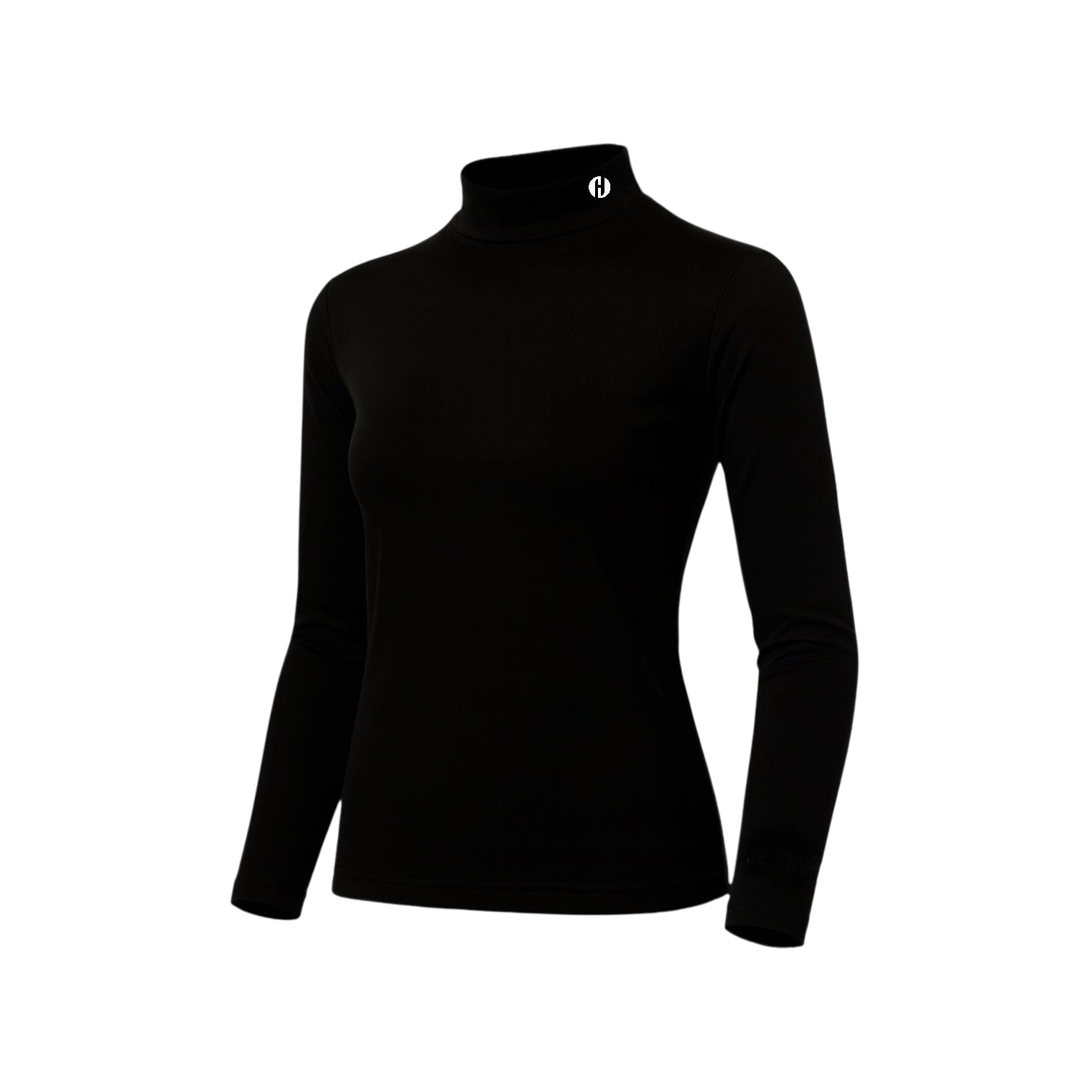 Ladies' Inner Shirt, Long Sleeve, High Neck, White, Black, Women's Golf Wear, Junior Golf Wear