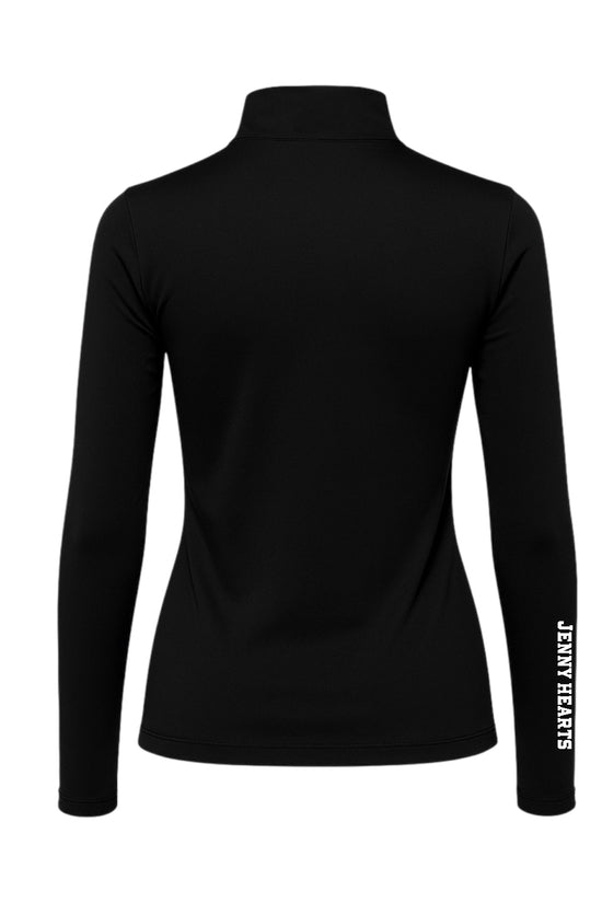 Ladies' Inner Shirt, Long Sleeve, High Neck, White, Black, Women's Golf Wear, Junior Golf Wear