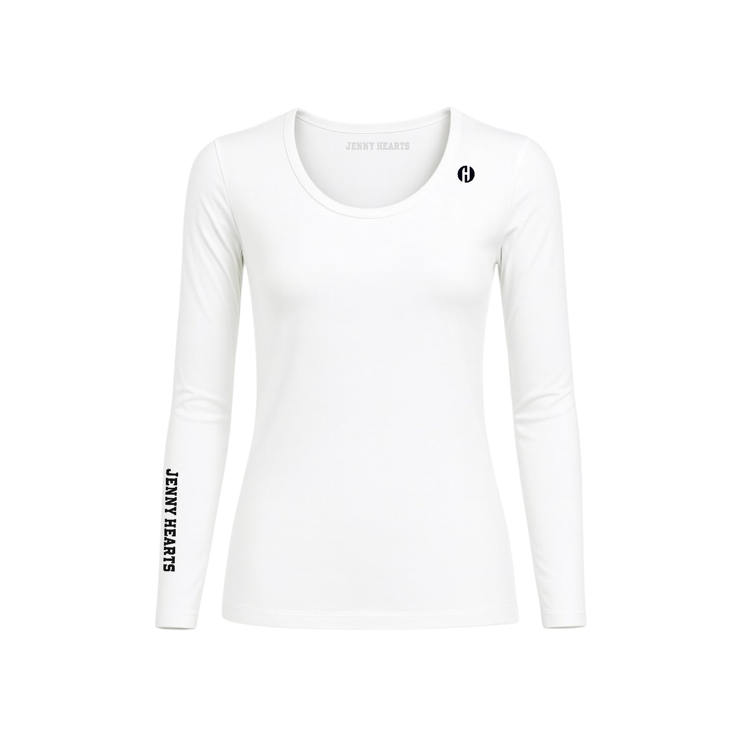 Women's and Girls' Long Sleeve Crew Neck Inner Shirt in White and Black. Junior Golf Wear.