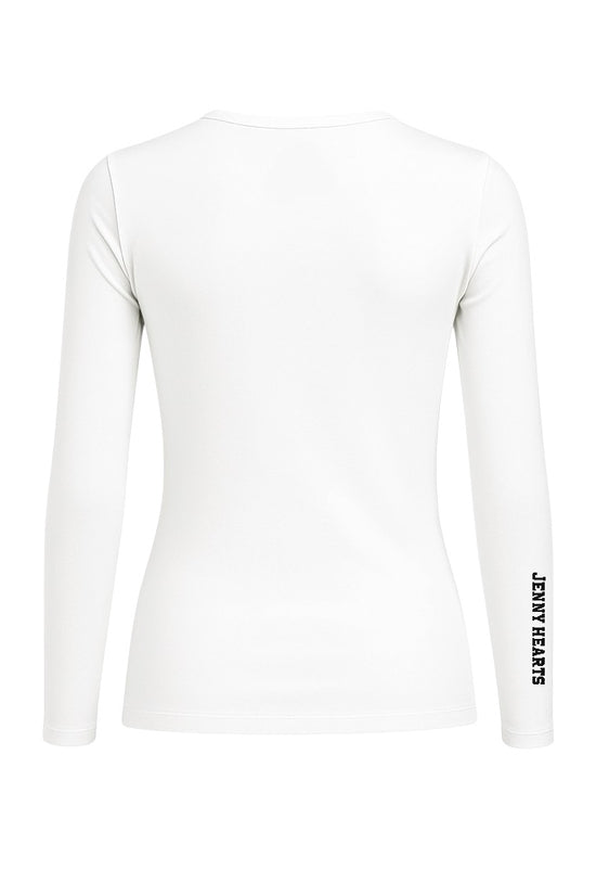 Women's and Girls' Long Sleeve Crew Neck Inner Shirt in White and Black. Junior Golf Wear.