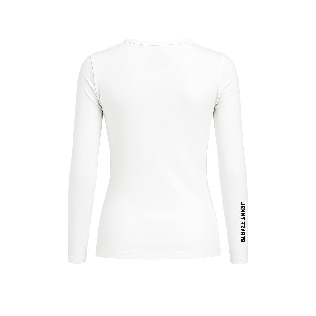 Women's and Girls' Long Sleeve Crew Neck Inner Shirt in White and Black. Junior Golf Wear.