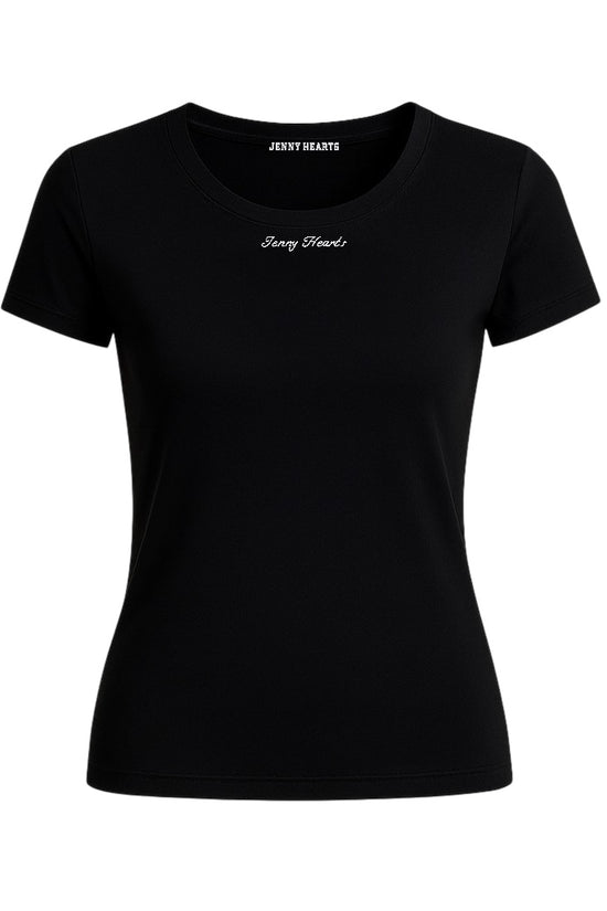 Women's Inner Shirt, Short Sleeve, Round Neck, Crew Neck, White, Black, Junior Golf Wear