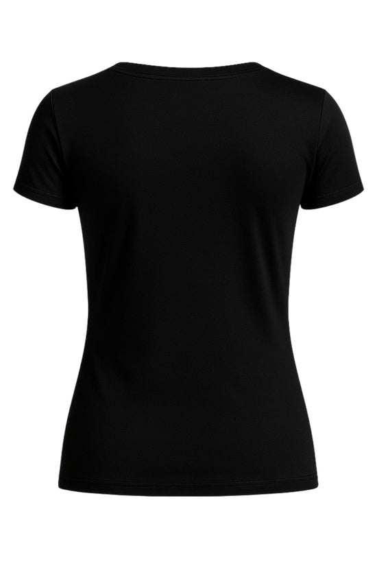 Women's Inner Shirt, Short Sleeve, Round Neck, Crew Neck, White, Black, Junior Golf Wear