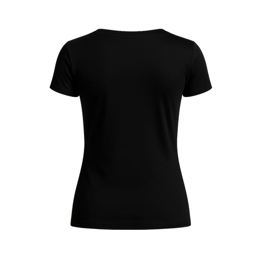 Women's Inner Shirt, Short Sleeve, Round Neck, Crew Neck, White, Black, Junior Golf Wear