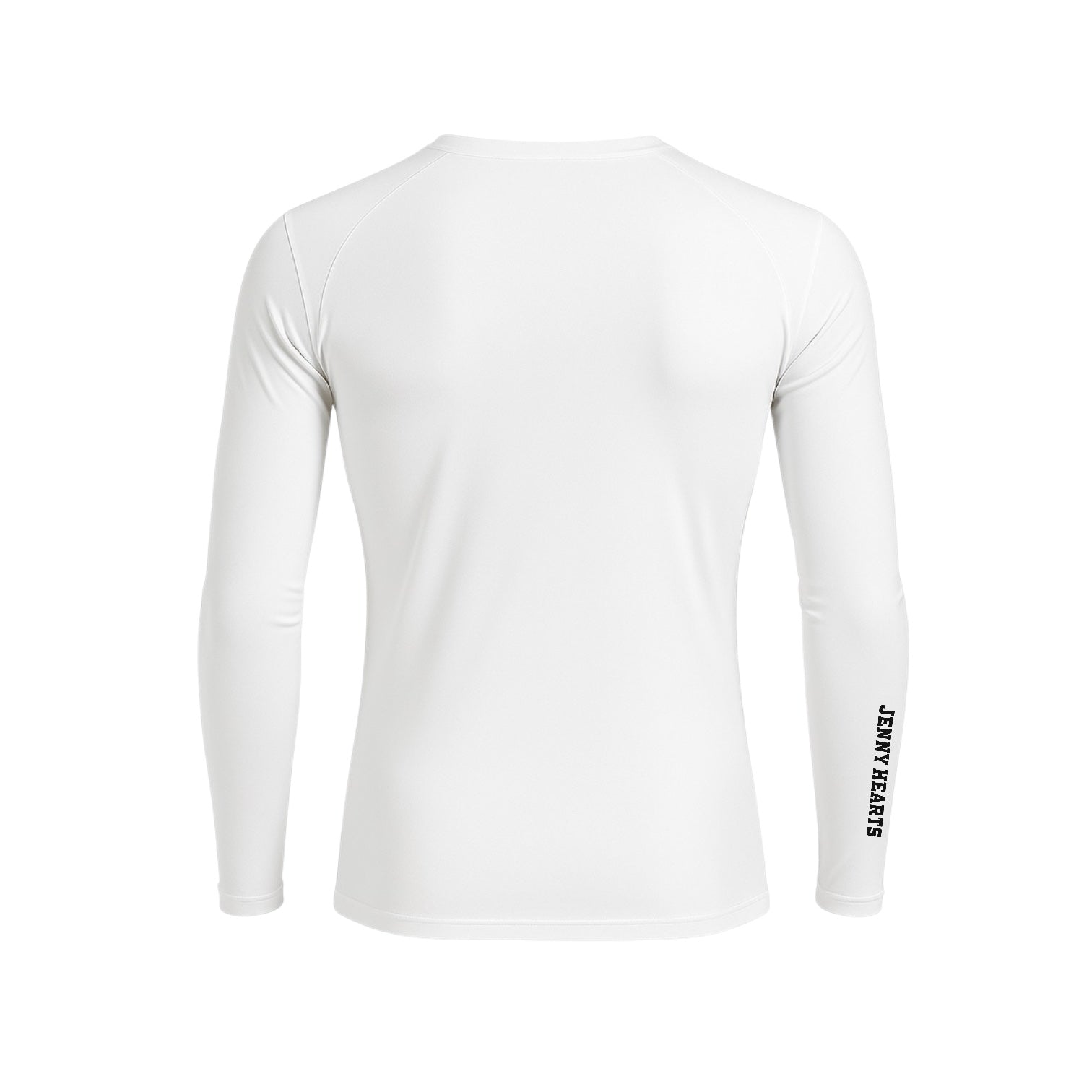 Men's V-neck inner shirt, long sleeve, white, for golf.