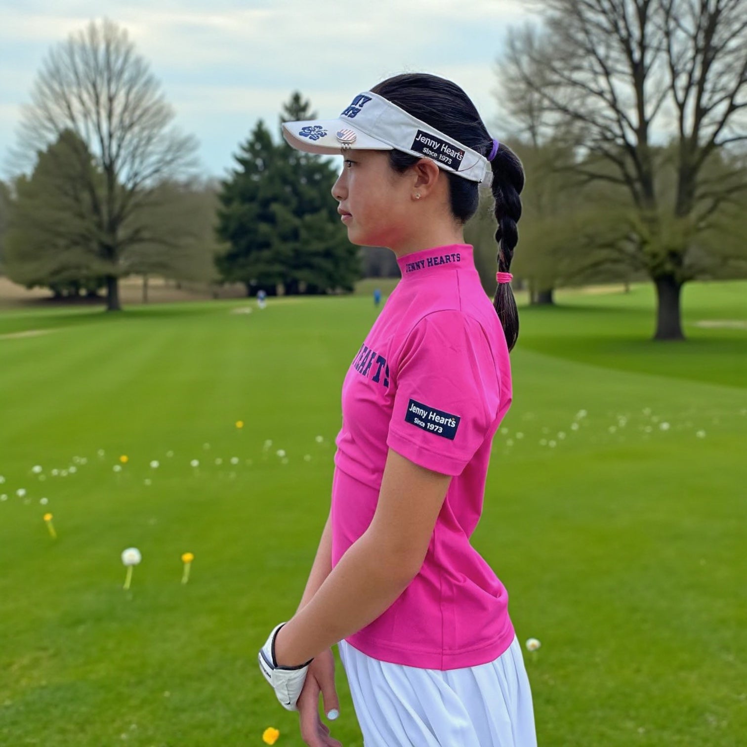 Junior Unisex Mock Twincot UV Golf Wear for Summer, Unisex, Mock Neck, Deodorizing, Pink, Blue, Sizes 120cm, 140cm, 150cm