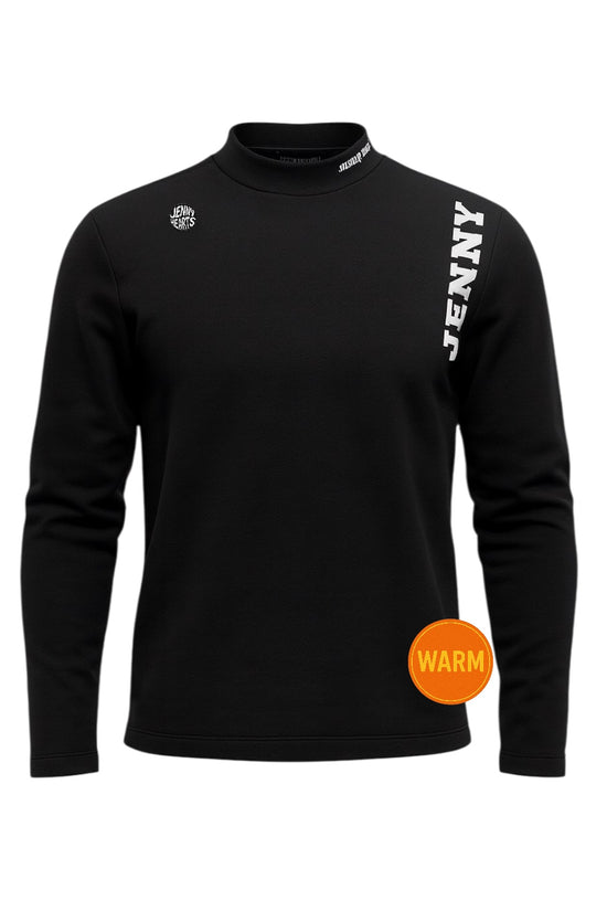 Men's Wool Inspired Mock Neck Golf Jacket, Thick Fleece-Lined, Warm, Stretchy, Navy/Black, Size XL