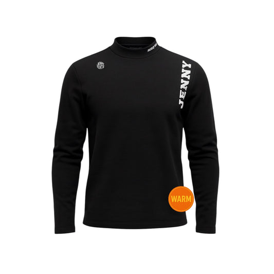 Men's Wool Inspired Mock Neck Golf Jacket, Thick Fleece-Lined, Warm, Stretchy, Navy/Black, Size XL