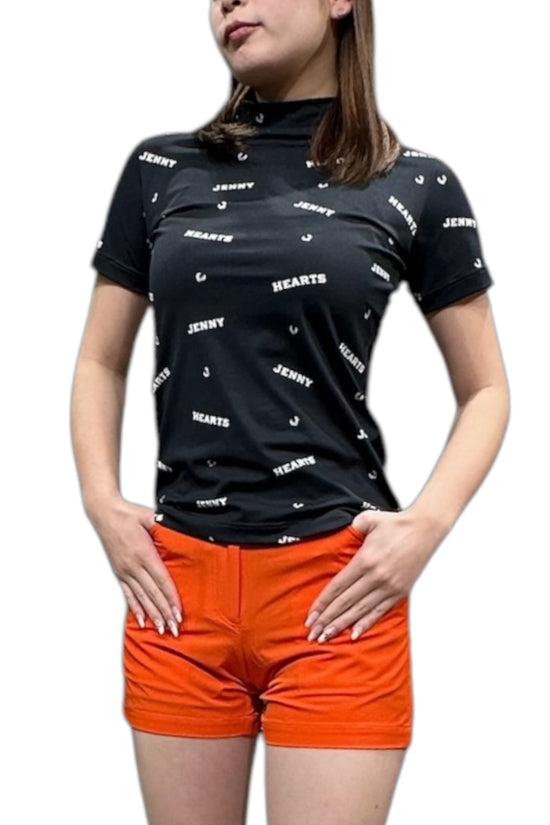 Women's Smooth Mock Brand Logo Golf Apparel, Mock Neck, Short Sleeves, Cooling Touch, Smooth Feel, UV Protection, Highly Stretchy, Stylish for Spring and Summer