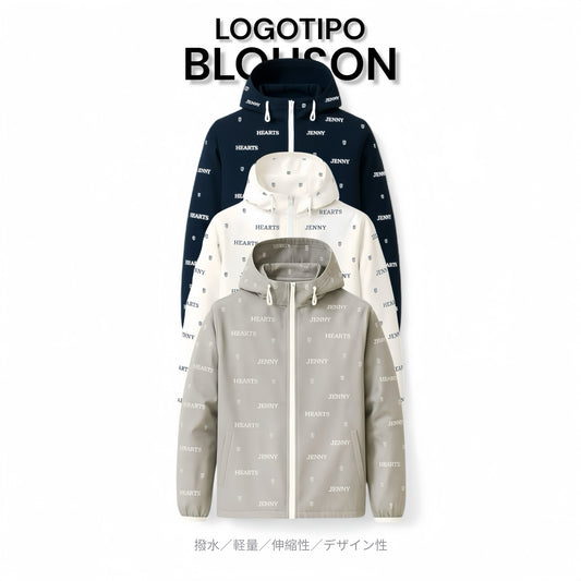 Men's Logotipo Blouson Golf Jacket, Hooded, Lightweight, Ultra-Thin Fabric, Mesh Lining, Water-Repellent, UV Protection, Suitable for Spring, Summer, and Fall