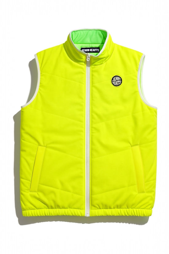 リバーシブル ゴルフ ブルゾン 中綿ベスト メンズ 秋冬 防寒 防風 伸縮性あり 白とターコイズのリバーシブル