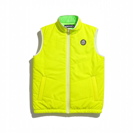 リバーシブル ゴルフ ブルゾン 中綿ベスト メンズ 秋冬 防寒 防風 伸縮性あり 白とターコイズのリバーシブル