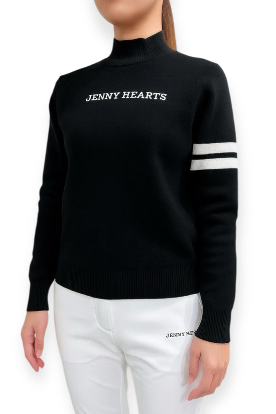 ＼11月22日予約開始／High-Gauge Mock Sweater ゴルフウェア レディース セーター ブラック 秋冬 保温 防寒 ハイゲージ使用 上品 エレガント JH25-SW011