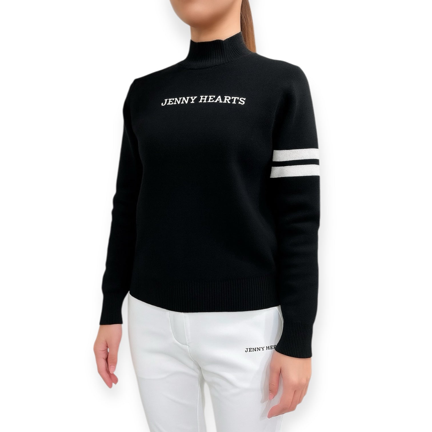 ＼11月22日予約開始／High-Gauge Mock Sweater ゴルフウェア レディース セーター ブラック 秋冬 保温 防寒 ハイゲージ使用 上品 エレガント JH25-SW011