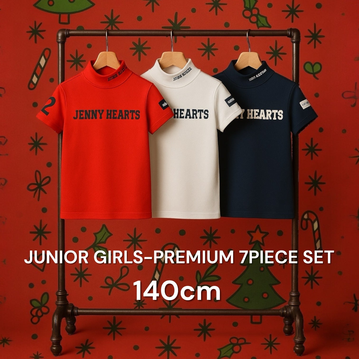 ＼2万円相当7点セット／X'mas Junior Girls Premium 7 Piece Set 140cm  ジュニアゴルフウェア 140cm トップス お買い得セット