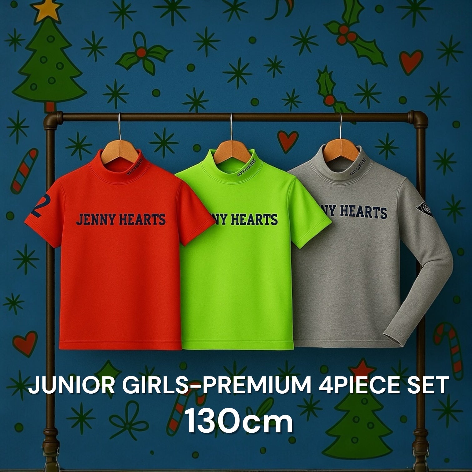 ＼1万円相当4点セット／X'mas Junior Girls Premium 7 Piece Set 130cm  ジュニアゴルフウェア 130cm トップス お買い得セット