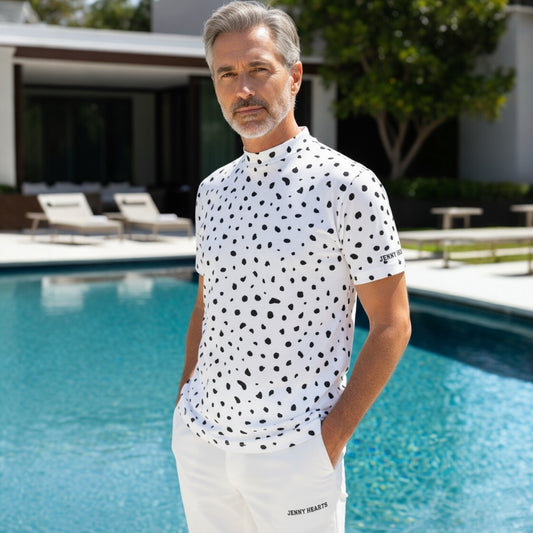 Mens Animal Mock Neck Leopard