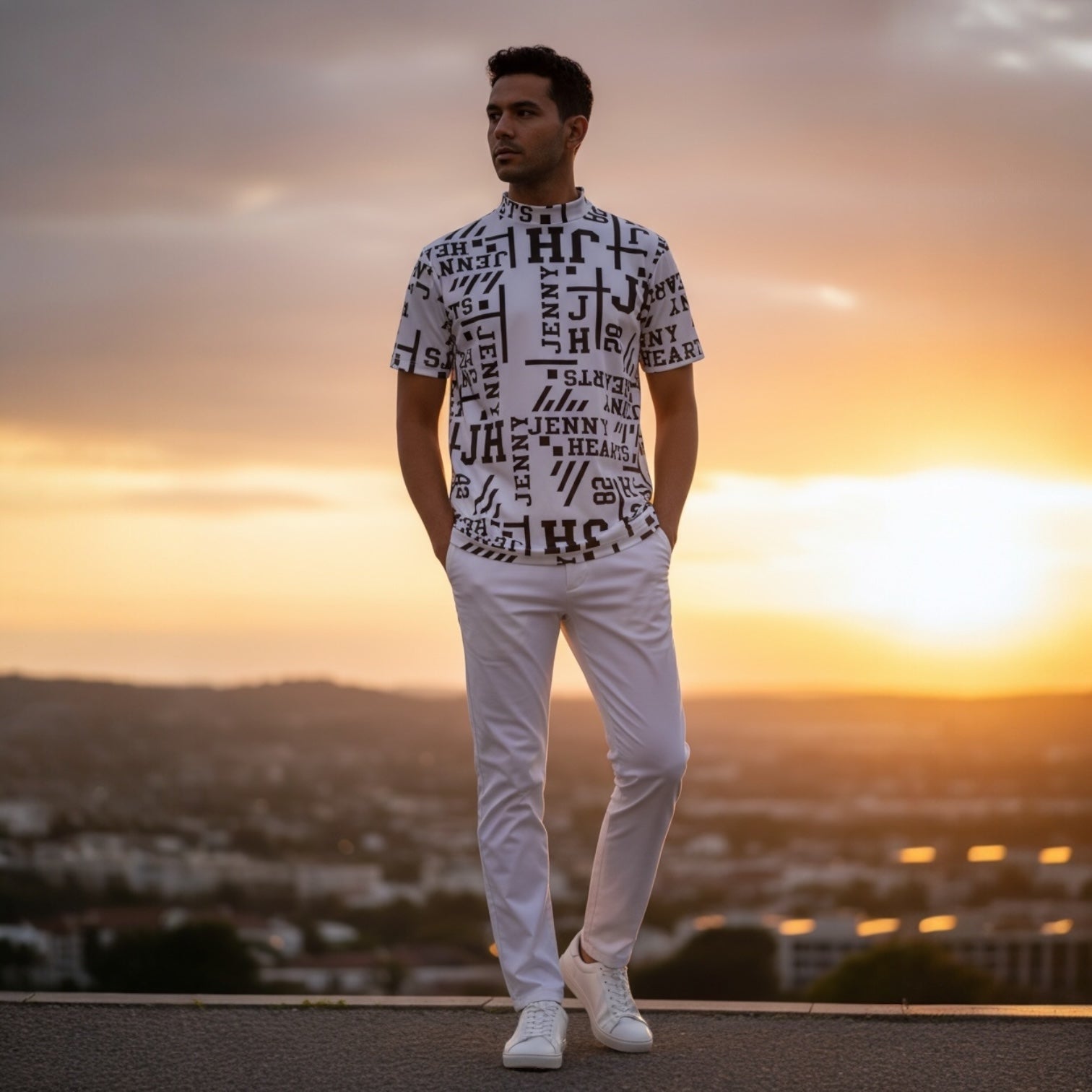 Mens Mock Neck Logotipo