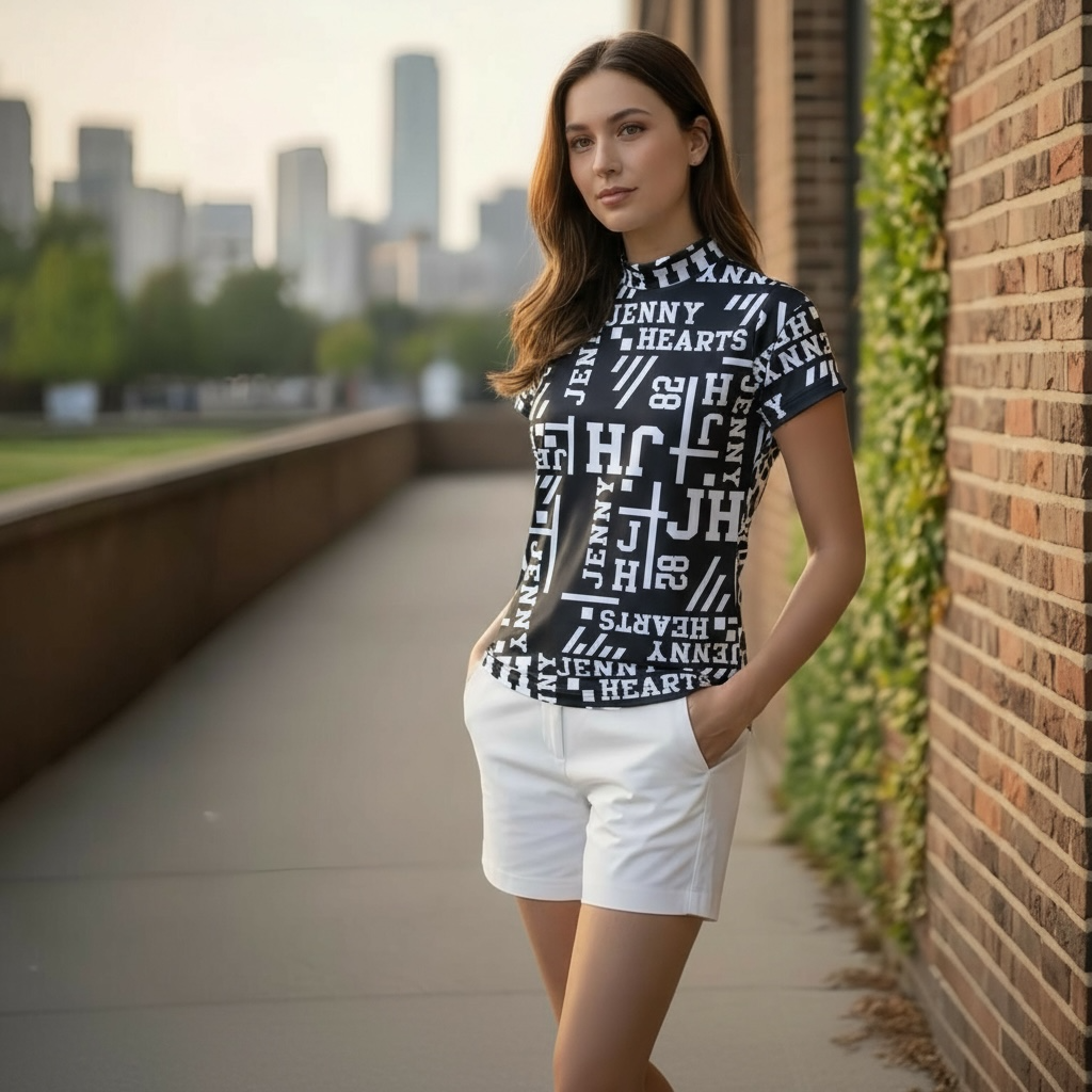 Ladies Mock Neck Logotipo