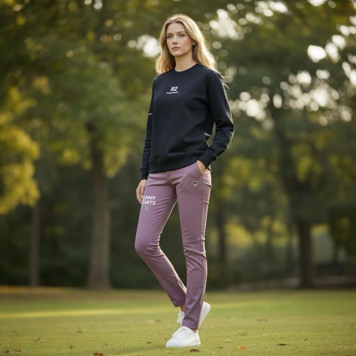 Ladies 2Way Stretch Tapered Long Pants J82