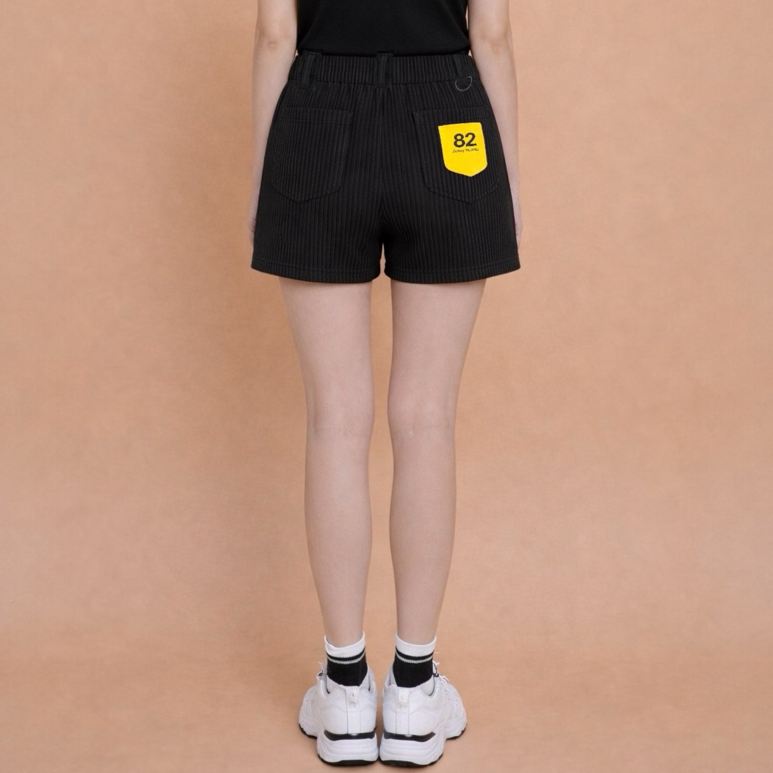 Ladies Silky Stripe Stretch Short Pants J82