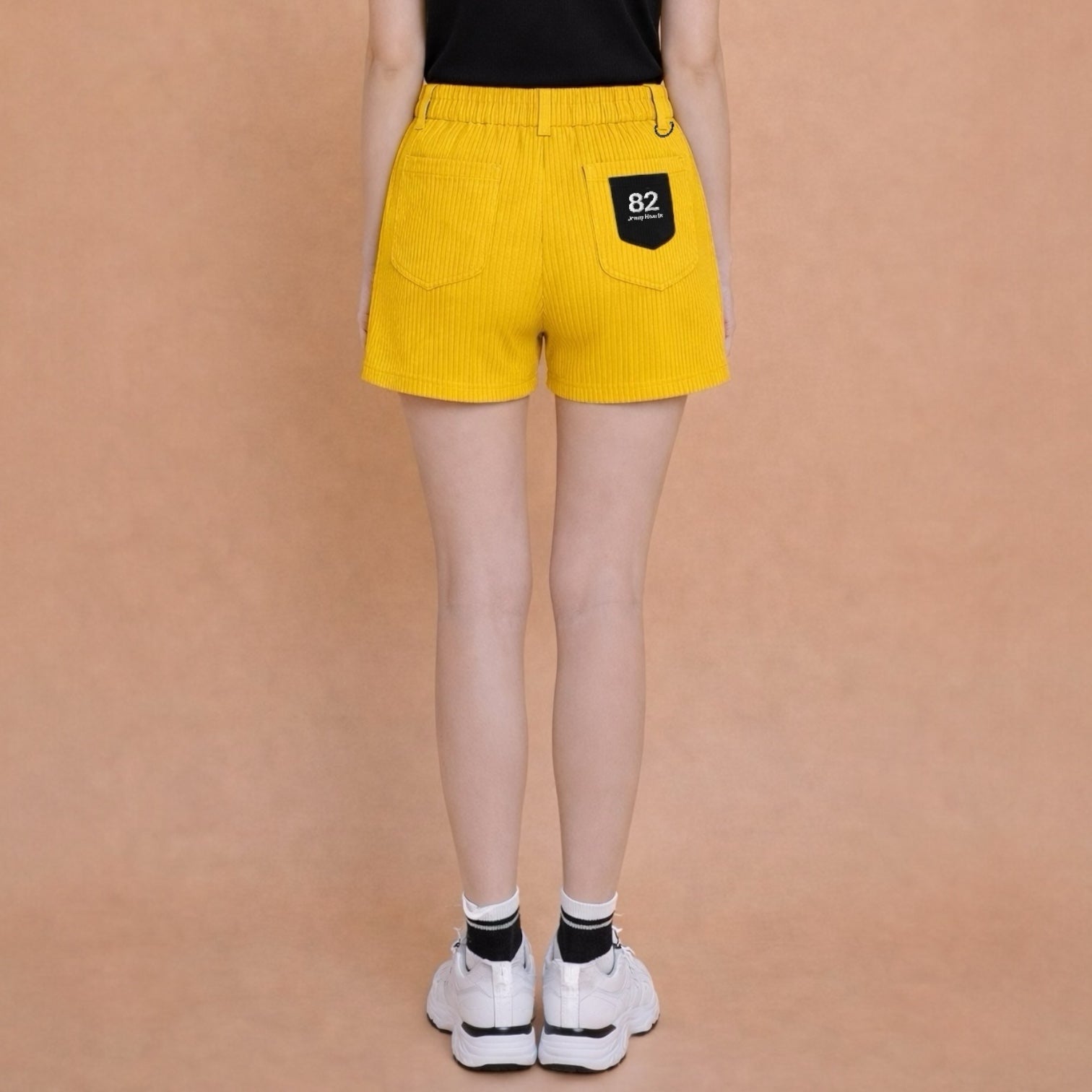 Ladies Silky Stripe Stretch Short Pants J82
