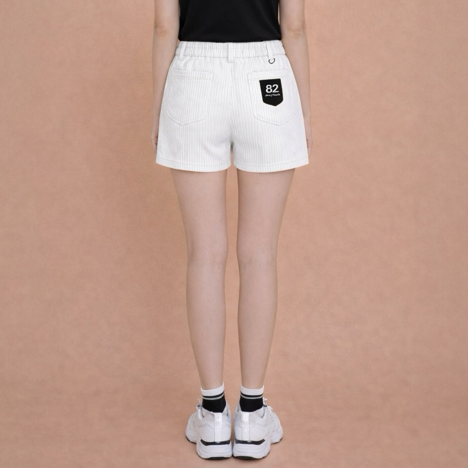Ladies Silky Stripe Stretch Short Pants J82 – Jenny Hearts 公式