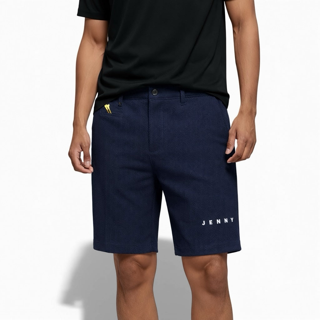 Mens Half Pants Popcorn Knit Super High Stretch