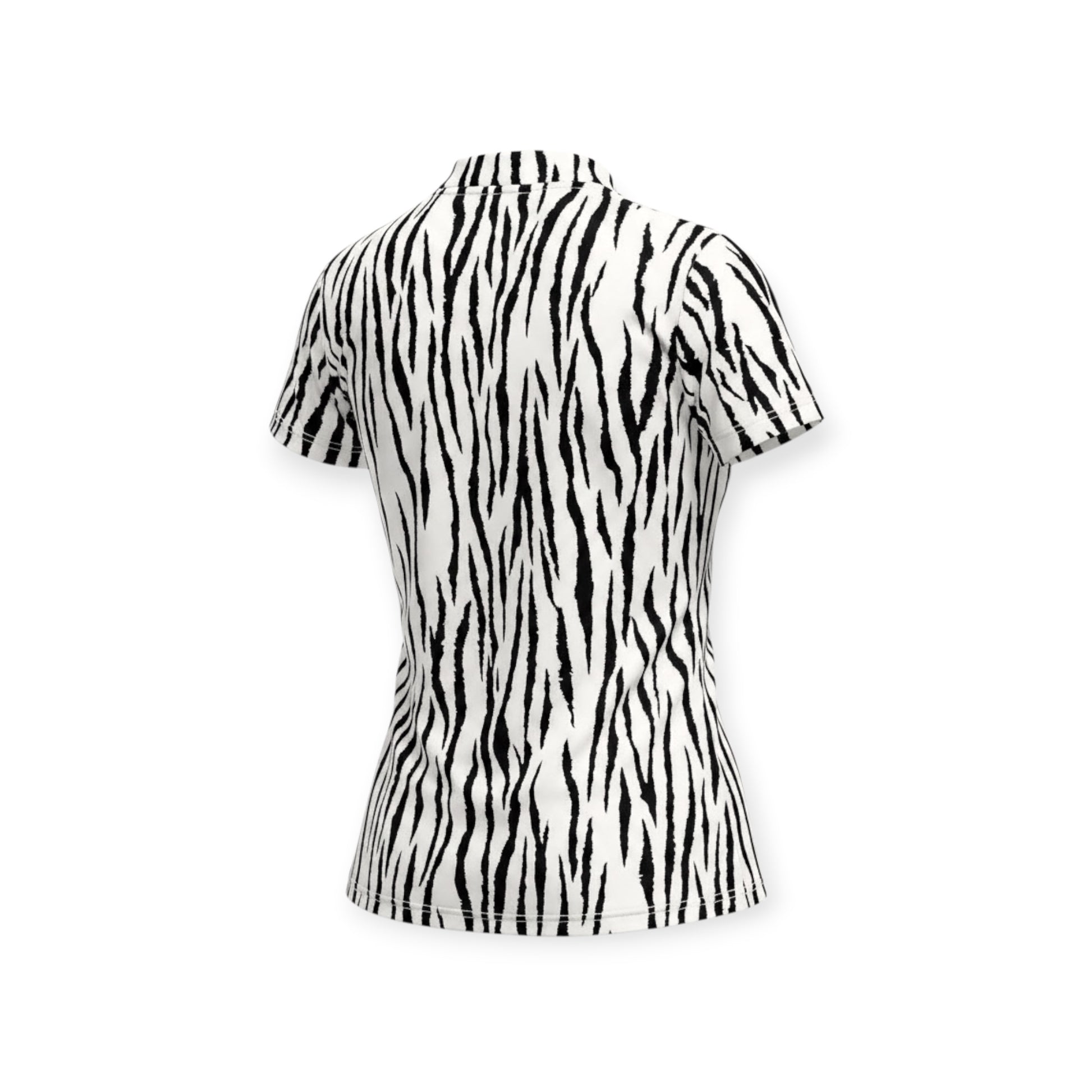 Ladies Animal Mock Neck Zebra