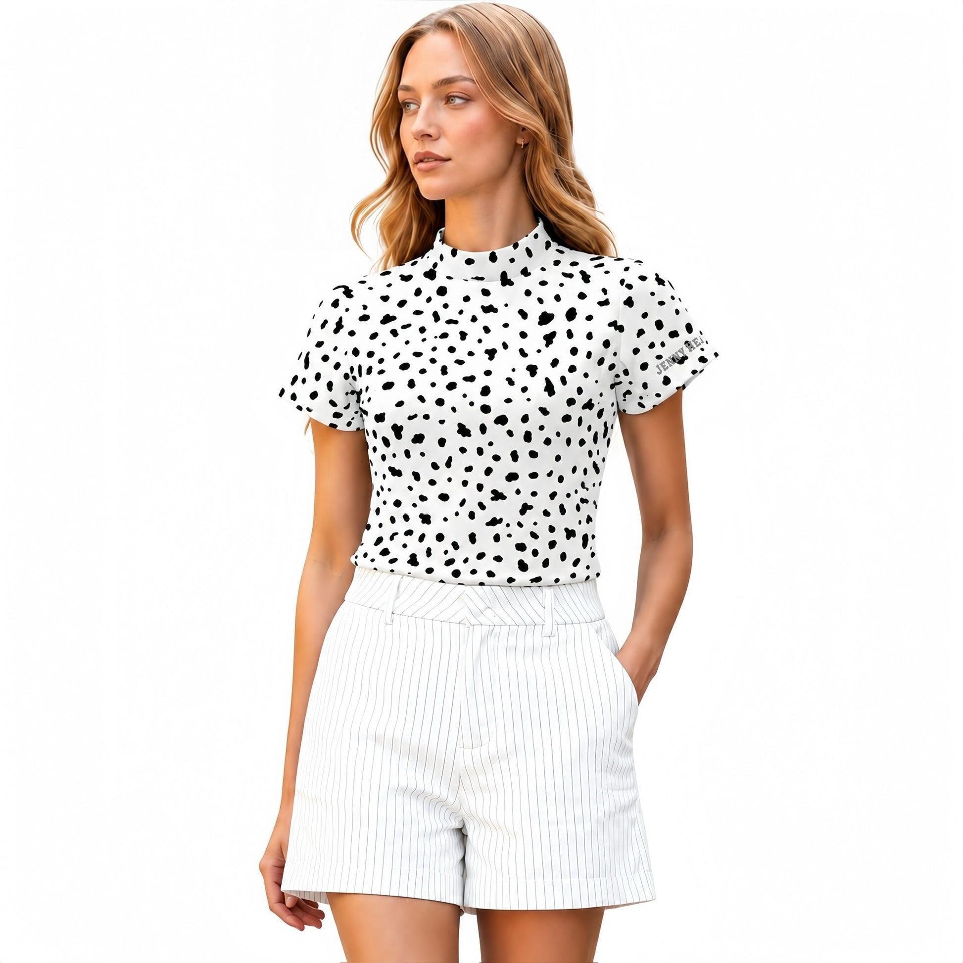 Ladies Animal Mock Neck Leopard