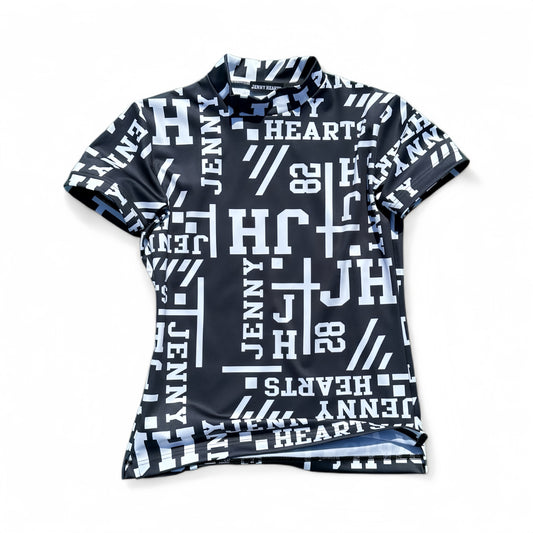 Ladies Mock Neck Logotipo レディースゴルフウェア 夏 モックネック 半袖 ストレッチ 速乾 肌触りなめらか UVカット おしゃれ 可愛い