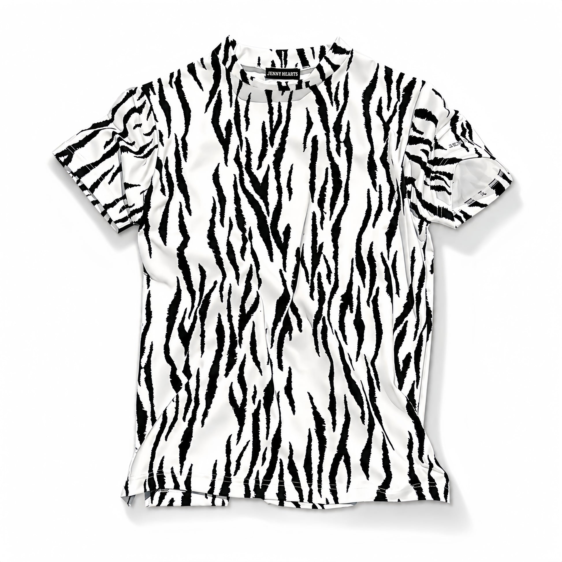 Men's Animal Mock Neck Zebra
