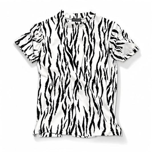 Men's Animal Mock Neck Zebra